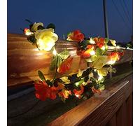 cuzile Guirlande de Noël solaire - 20 LED - Avec 8 modes - Étanche - Décorative - Pour sapin de Noël, terrasse, cour, fête, Saint-Valentin