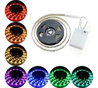 CuZiLe Guirlande lumineuse à piles RVB pour vélo - 100 cm - Multicolore - Avec mini contrôleur - Boîte de piles alcalines Utilisation intérieure