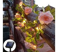 cuzile Guirlande lumineuse en forme de fleur, 5 m, 50 LED, solaire, pour cour, jardin, arbre, clôture, Noël, fêtes, vacances