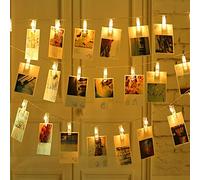 cuzile LED Photo Clip Chaîne Lights 20 Photo Clips Batterie LED Lumières photo pour la décoration Suspendre Photo, Notes, Artwork