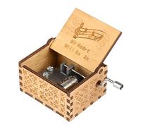 Cuzit Boîte à musique en bois style antique Thème du film Titanic Mon cœur ira toujours Manivelle sculptée Cadeau pour la Saint-Valentin