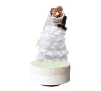 Cuzit Boîte à musique pour couple de mariés - Décoration de mariage - Figurine Mr & Mrs - Mélodie idéale pour les fiançailles, la Saint-Valentin, une fête prénuptiale