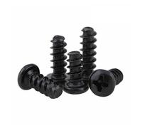 CVAADV 10/50 pièces M1 .2 .4 .7 M2 .3 .6 M3 M4 M5 noir 304 acier inoxydable croix encastrée tête ronde vis autotaraudeuses à tête plate(4mm,50Pcs M1.4)