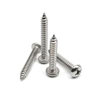 CVAADV 10/50pcs M1 .2 .4 .7 M2 M3 M4 M5 M6 Mini petite vis à bois autotaraudeuse à tête ronde Phillips en acier inoxydable 304(10mm,M1.7 50pcs)