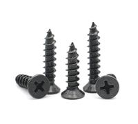 CVAADV 100 pièces M1 .2 .4 .5 M2 .6 M3 Vis autotaraudeuse à tête plate fraisée Phillips en acier au carbone noir M4 M5(4mm,M1.5 (100pcs))