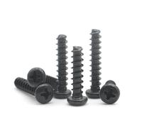 CVAADV 100 pièces M1 .2 .4 .7 M2 .3 .6 M3 .5 M4 M5 en acier au carbone noir, Mini vis autotaraudeuse à tête cylindrique Phillips encastrée en croix(3mm,M2.3 x100pcs)