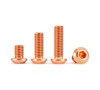 CVAADV 2-60 pièces M2 .5 M3 M4 M5 M6 M8 M10 T2 vis hexagonale à tête demi-ronde en cuivre 7380 boulon conducteur(18mm,M3-60pcs)