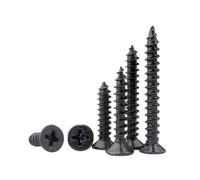 CVAADV 50 vis autotaraudeuses à tête fraisée cruciforme noire M1.2 .4 .7 M2 .3 .6 M3 M4, en acier au carbone, à tête plate, for bois(14mm,M4 X 50pcs)