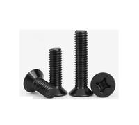 CVAADV 500/200/ 100/50/ 20 vis à tête fraisée plate cruciforme Phillips en acier noir, petites, en 5 pièces, M1, 2, 4, 6, M2, 5, M3, 4, M5(40mm,M4 (50pcs))