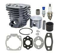 CVAADV Kit cylindre-piston 46 mm compatible avec les tronçonneuses 55 et 51, avec soupape de décompression, joint de soufflet d'admission, roulement à aiguilles et bougies d'allumage