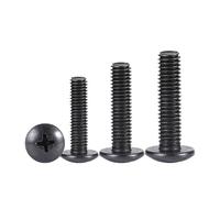 CVAADV Lot de 10 vis M2,5, M3, M4, M5 et M6 TM à tête champignon Phillips, finition noire, en acier au carbone électronique.(8mm x10pcs,M3)