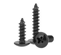 CVAADV Lot de 100 vis autotaraudeuses à tête bombée cruciforme en acier au carbone noir M2.6 M3.5 M4 M5(50mm x100pcs,M5)