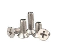 CVAADV M1.2 .4 .7 M2 .5 M3 M4 M5 Nickel Plated Carbon Steel KM Screw Cross Flat Countersunk Head Phillips Screws(6mm,M1.0 (1000pcs))