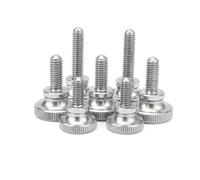 CVAADV M2 .5 M3 M4 M5 M6 M8 M10 304 tête moletée en acier inoxydable, serrer à la main le mur de rideau, serrure en verre, boulon à vis à pouce(12mm,M5 2pcs)