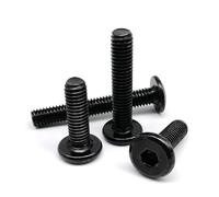 CVAADV Vis à rivet à tête plate large en acier inoxydable 304 A2 noir, douille hexagonale Allen M2 à M8, boulon de fixation for assemblage.(10mm,50pcs M3)