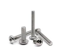 CVAADV Vis à tête cylindrique cruciforme Phillips avec rondelle et collerette, M1.4, .6, M2.5, M3, M4, M5, M6, acier inoxydable 304 A2(3mm,50pcs M1.6)