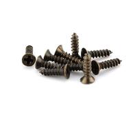 CVAADV Vis M2 * 6mm 8mm 10mm, vis autotaraudeuse à tête ronde plate en Bronze for charnières antiques, outil de quincaillerie en bois de décoration(10mm,Silver)