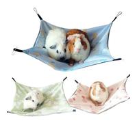 CVASNF Lot de 3 hamacs pour cochon d'Inde - En soie glacée - Double face - Accessoires pour hamsters et cochons d'Inde - 28 x 28 cm