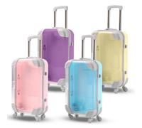 CVASNF Lot de 4 mini valises - Boîte cadeau - Cadeau d'argent - Caisse de vacances - Cadeau de voyage - Valise de voyage - Tirelire miniature - Valise à monnaie - Cadeau d'argent pour les vacances