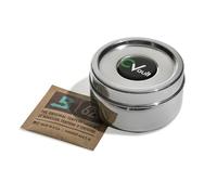 CVault Boveda Boîte de rangement avec couvercle à visser de 14,7 g | Incassable, hermétique et résistant à la lumière | Acier inoxydable de qualité alimentaire | Comprend un Boveda 62 % RH 8 g