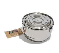 CVAULT Boveda Récipient de 0,9 kg | Anti-odeurs, hermétique et résistant à la lumière | Acier inoxydable de qualité alimentaire | Comprend 62% RH Boveda