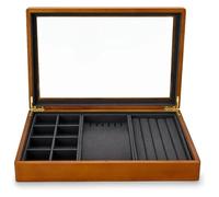 CvbGNJm Boîtes à bijoux, Boîte en bois, for femme, Coffret for bagues, boucles d'oreilles et colliers avec couvercle, organisateur vintage(Dark Gray B)