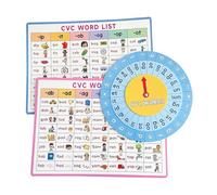 CVC Phonics Table Tournante Apprentissage Spinner Jeu Liste de mots à lire Instrument éducatif pour l'apprentissage des langues Phonics Tournante Professeur d'anglais Cours Liste de mots pour enfants