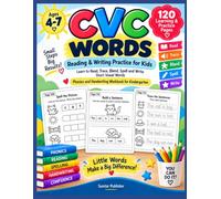 CVC Words: Reading & Writing Practice for Kids Ages 4-7: Learn to Read, Trace, Blend, Spell and Write Short Vowel Words | Phonics and Handwriting Workbook for Kindergarten.