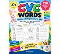 CVC Words Reading & Writing Practice for Kids: Learn to Read, Trace, Blend, Spell and Write Short Vowel Words | Phonics and Handwriting Workbook for Kindergarten & Early Learners Ages 4-7.