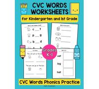 CVC Words Worksheets: CVC Words Phonics Practice CVC Worksheets for Kindergarten and 1st Grade