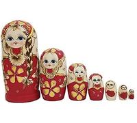CVdrtyED Poupée Russe 7 Pièces Poupées Gigognes Russes en Bois Matryoshka Jouets Noël Décoration De La Maison Halloween Souhaitant Cadeau Jouet Empilable