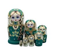 CVdrtyED Poupée Russe 7 Pièces Poupées Russes en Bois Matryoshka Décor À La Maison Ornements Cadeau Artisanat Jouet Empilable