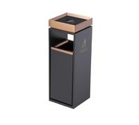 CVdrtyED Sur Pied Poubelle Verticale Avec Cendrier For Couloir D'ascenseur D'immeuble De Bureaux Centre Commercial Poubelle Extérieur(Black)