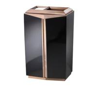 CVdrtyED Sur Pied Poubelles De Recyclage Des Déchets Extérieures Carrées En Métal Avec Cendrier Poubelle Siège Miroir D'hôtel Hall Vertical Poubelle Extérieur(Rose Gold)