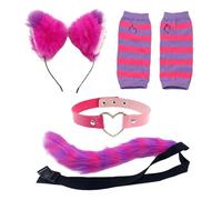 CVDYWDJIE 1 Bandeau, 1 Collier, 1 Queue Et 1 Paire De S, Accessoires Peluche, Accessoires Jeux De Rôle, Accessoires Jeux Chat