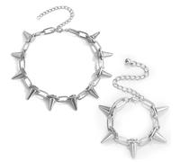 CVDYWDJIE 1 Collier Et 1 Bracelet, Bijoux De Style Punk, Bijoux De Mode, Bijoux Cloutés, Bijoux Gothiques