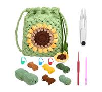 CVDYWDJIE 1 Ensemble De Matériaux De Sac en Crochet Tournesol, Accessoires De Crochet Faits À La Main, Travail Manuel Créatif, Matériaux De Sac À Bandoulière Tissés