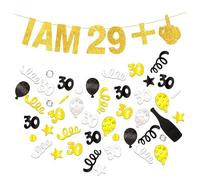 CVDYWDJIE 1 Pièce Bannière du 30E Anniversaire, 15G De Confettis du 30E Anniversaire, Bannière Personnalisée Créative, Confettis De Fête, Décoration De Fête d'anniversaire