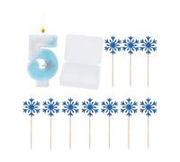 CVDYWDJIE 1 Pièce Bougie Flocon De Neige No. Inserts De Flocon De Neige 5 Et 10 Pièces, Décorations De Gâteaux, Accessoires De Fête d'anniversaire, Inserts De Décoration De Pâtisserie De Desserts