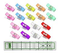 CVDYWDJIE 1 Règle De Couture en Plastique Et 18 Pinces À Coudre, Accessoires De Couture, Outils De Couture, Outils De Mesure De Couture