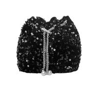 CVDYWDJIE 1 Sac À Paillettes Noir, Sac Pour Femme, Sac Élé Et Simple, Avec Cordon, Sac De Personnalité À La Mode