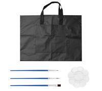 CVDYWDJIE 1 Sac De Peinture Étanche, 1 Palette Et 3 Pinceaux, Palette en Plastique, Sac De Peinture Portable, Outils De Peinture, Accessoires De Peinture Artistique.
