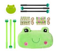 CVDYWDJIE 1 Trousse À Crayons, 6 Stylos, 1 Bloc-Notes Et 20 Pinces en Bois, Jolie Trousse À Crayons, Papeterie Intéressante, Cadeaux D'Étudiants, Fournitures Scolaires