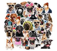 CVDYWDJIE 100 Autocollants Chien, Autocollants Animaux Mignons, Autocollants Imperméables, Autocollants Créatifs, Guitares Décoratives, Cahiers, Bagages