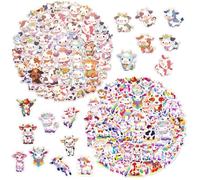 CVDYWDJIE 100 Autocollants De Vache De Dessin Animé, Autocollants Graffiti Mignons, Autocollants Amusants pour Enfants, Décoration pour Guitares, Cahiers, Bagages