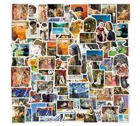 CVDYWDJIE 100 Autocollants Thème Peinture À l'huile, Autocollants d'art, Autocollants Rétro Classiques, Autocollants Décoratifs, Autocollants Imperméables