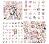 CVDYWDJIE 100 Feuilles D'Autocollants sur Le Thème du Ballet, Autocollants Décoratifs Créatifs, Autocollants Élés Et Simples, Autocollants pour Filles, Autocollants Imperméables
