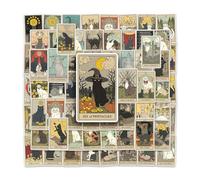 CVDYWDJIE 156 Autocollants De Carte De Tarot, Autocollants De Graffiti De Chat Rétro, Autocollants De Décoration De Tasse d'eau De Téléphone De Skateboard Bricolage, Autocollants Personnalisés