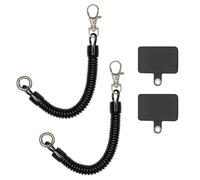 CVDYWDJIE 2 Cordons À Ressort pour Téléphone Portable Et 2 Coussinets Arrière, Corde Anti-Perte pour Téléphone Portable, Cordon Télescopique Élastique, Accessoires pour Téléphone Portable.
