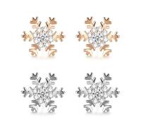 CVDYWDJIE 2 Paires De Boucles d'oreilles Flocon De Neige, Boucles d'oreilles Strass, Boucles d'oreilles Mode Et Simples, Boucles d'oreilles Femme Élées, Bijoux Femme